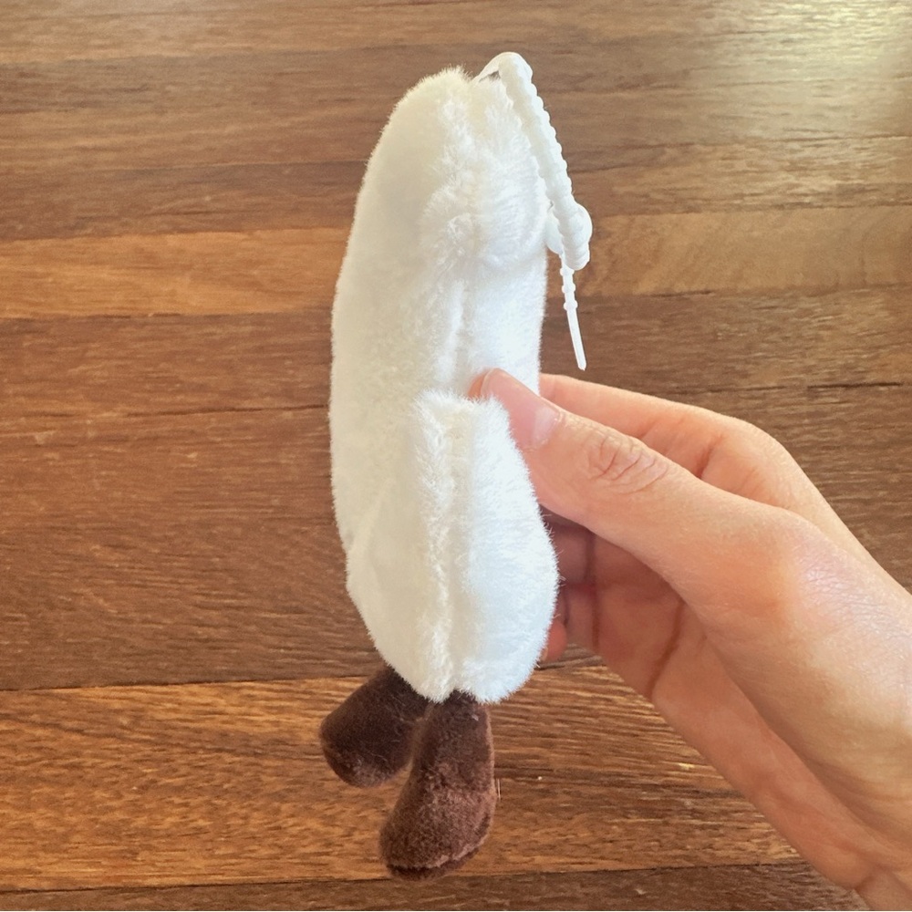 White Moon Plush Keychain Cute Soft Stuffed Bag Charm Gift Kawaii New - Picture 3 of 4